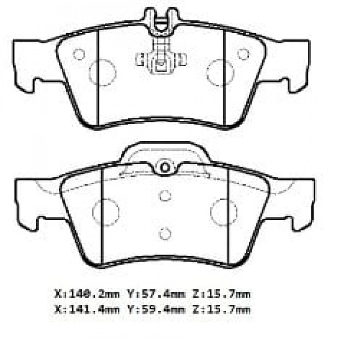 MERCEDES E CLASS- W212- 10/12; ARKA FREN BALATASI(KABLOSUZ)DİSK(140,2X57,4X15,7/141,4X59,4X15,7)BRAM