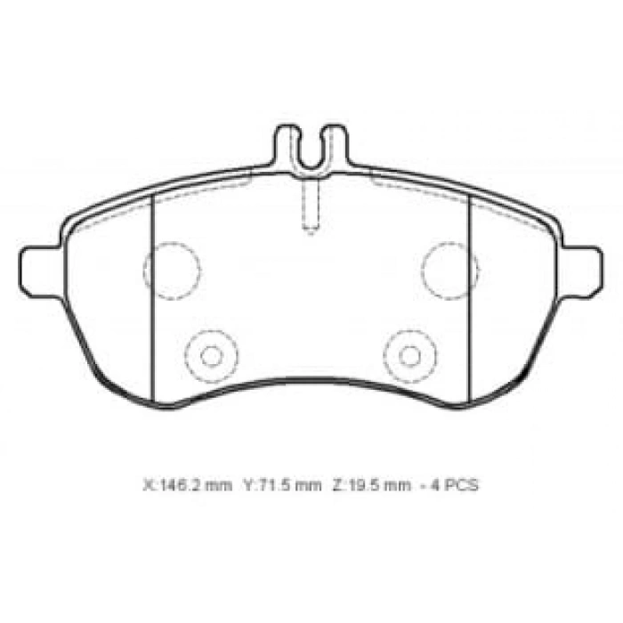 MERCEDES E CLASS- W212- 10/12; ÖN FREN BALATASI (KABLOSUZ)(DİSK) (146.2X71.5X19.5)(BRAMAX)