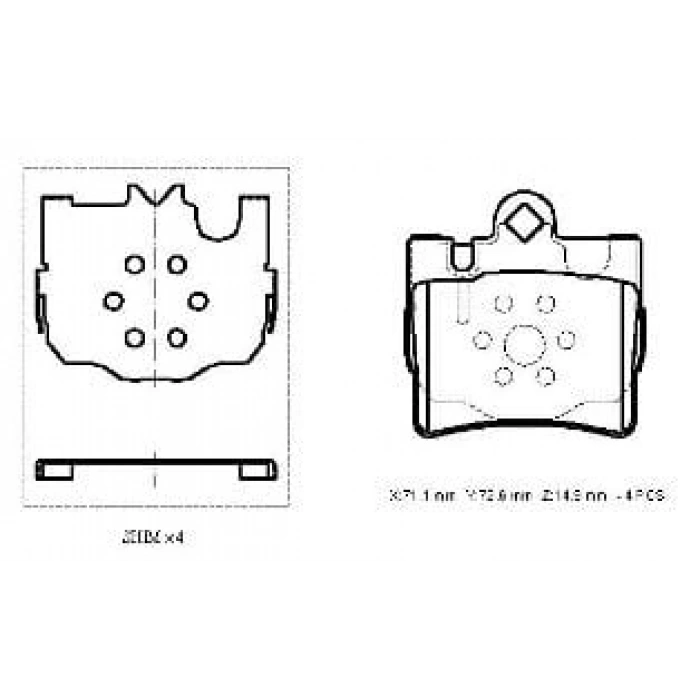 MERCEDES S CLASS- W220- 02/05; ARKA FREN BALATASI (KABLOSUZ)(DİSK)(72X69X14,90)(BRAMAX)