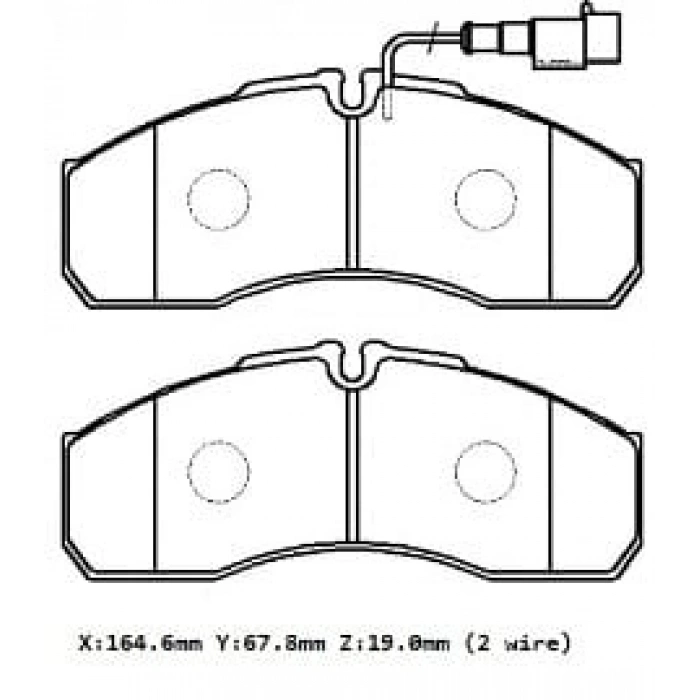 MERCEDES SPRINTER- 00/07; ÖN FREN BALATASI (616) (2 KABLOLU) (DİSK)(164,6X67,8X19) (BRAMAX)