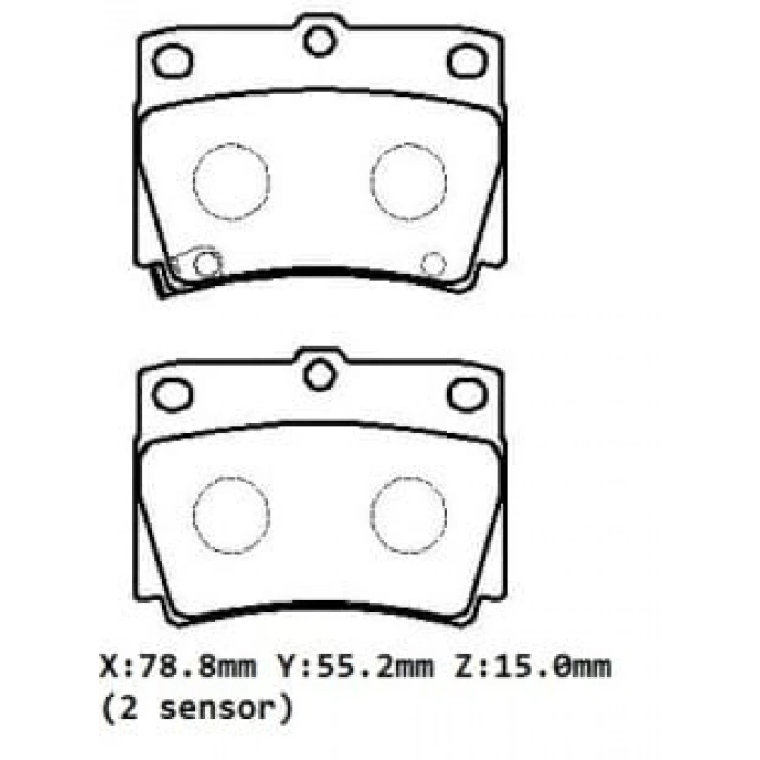 MITSUBISHI PAJERO- 98/00; ARKA FREN BALATASI 2,5/3,0 (DİSK)(78,8X55,2X15) (DAIWA)