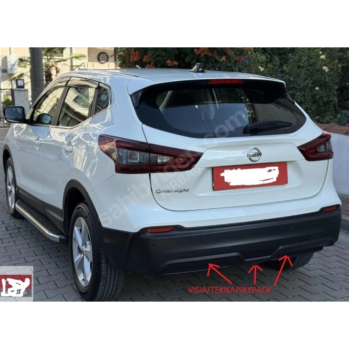 NISSAN QASHQAI- J11- 17/21; ARKA TAMPON SİYAH (SENSÖR DELİKLİ)(VISIA/TEKNA/SKYPACK)(TYG)