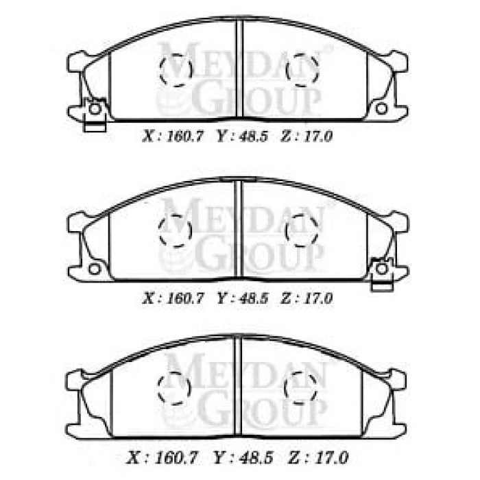 NISSAN VANETTE- 96/02; ÖN FREN BALATASI SACLI TİP (DİSK) (130,1X44,5X16,5)(DAIWA)