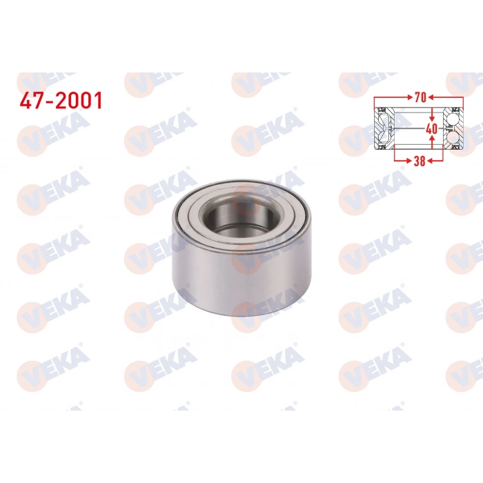 ON-ARKA TEKERLEK RULMANI SOL-SAG 38X73X40 HONDA CIVIC V 1.3 1992-1995/ CIVIC VI 1.4i - 1.5i - 1.6i 1995-2001/ CIVIC VII 1.4i - 1.6i - 1.7i 2000-2006/ HR-V 1.6 1999-/ CR-V II 2.0i - 2.4 2002-2006