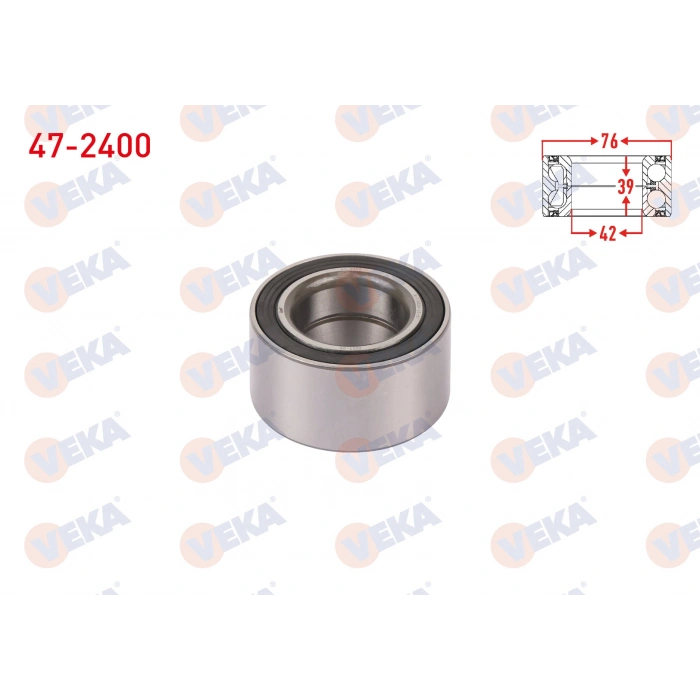 ON-ARKA TEKERLEK RULMANI SOL-SAG 42X76X39 KIA SORENTO I 2.5 CRDI 2002-2009 / CARNIVAL II 2.5 V6 2001-2006