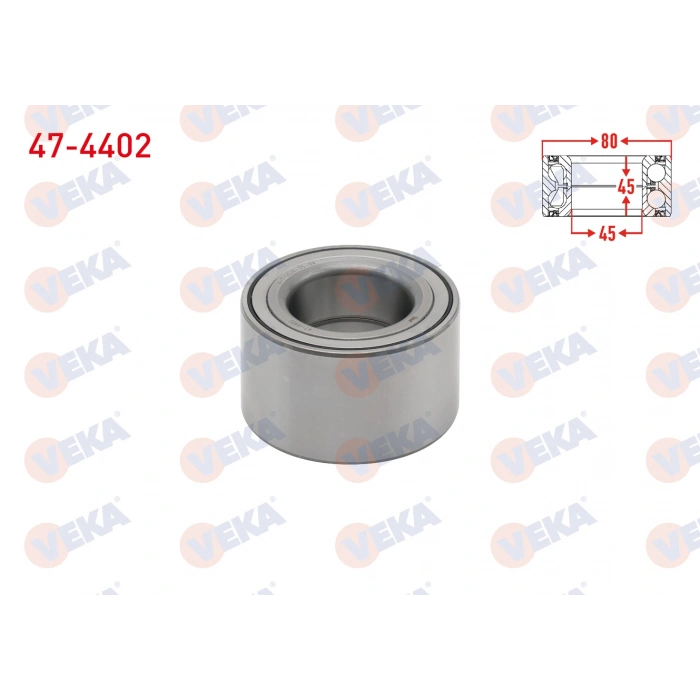 ON-ARKA TEKERLEK RULMANI SOL-SAG 45X80X45 VOLKSWAGEN TRANSPORTER IV 2.5 TDI 1990-2003/ TRANSPORTER IV 2.5 D 1990-2003/ TRANSPORTER IV 2.4 D 1990-2003