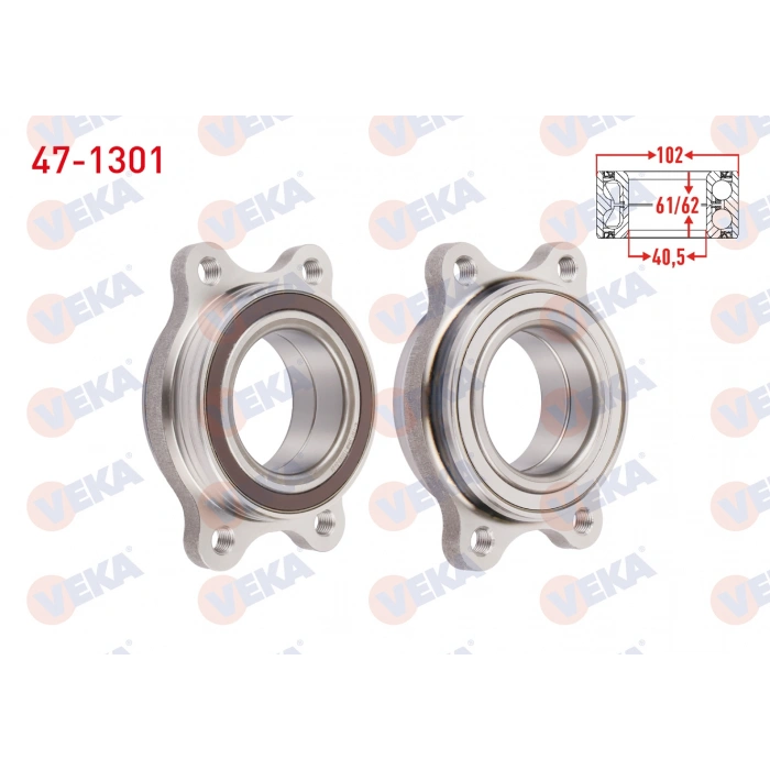 ON-ARKA TEKERLEK RULMANI SOL-SAG ABS OKUYUCULU 4 BJN 40,50X61 A4 1.8 TFIS-2.0 TFSI-2.0 TDI 2007-2015/ A 5 1.8 TFSI-2.0 TFSI -2.0 TDI-3.0 TDI 2007-2017/ A6 2.0 TFSI-3.0 TFSI-3.0 TDI 10-/Q5 2.0 TDI 08-