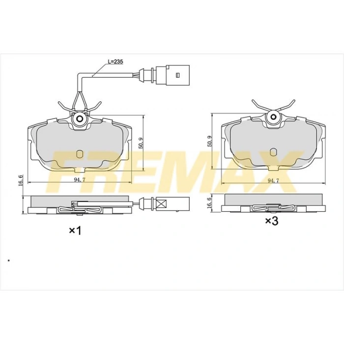 ÖN FREN BALATASI(CORBON FORMÜL) PEUGEOT 301-PARTNER / BERLİNGO/C4/307/301/ BOXER III/207/208 2002> (DUCATO III/BXR III/ JUMPER III ARKA )