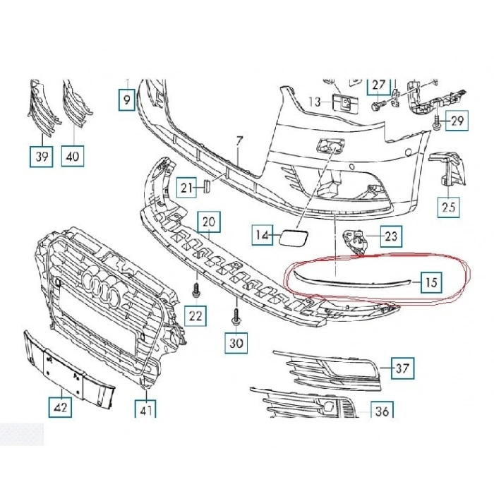 ÖN TAMPON KAŞI SAĞ ( SEDAN ) A3 2013-
