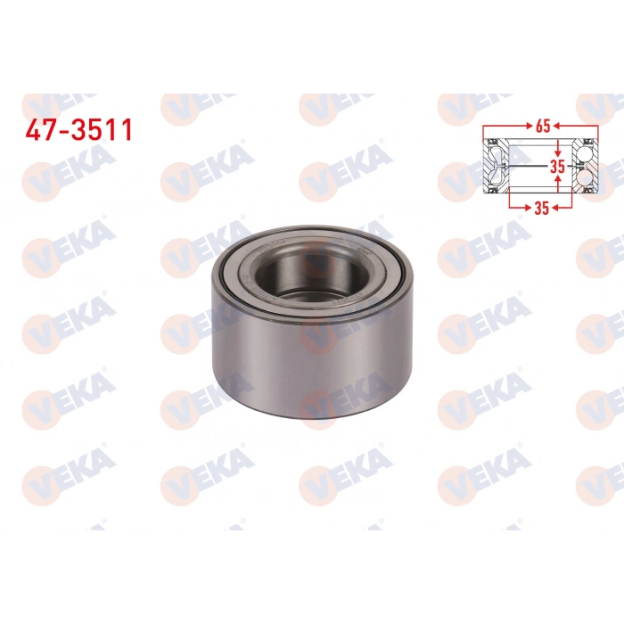 ON TEKERLEK RULMANI SOL-SAG 35X65X35 RENAULT R9 1.4 - 1.6 1985-2000 / R11 1.4 - 1.6 - 1.7 1983-1995 / CLIO I 1.4 1990-1998 / DACIA SOLENZA 1.4i 2003-