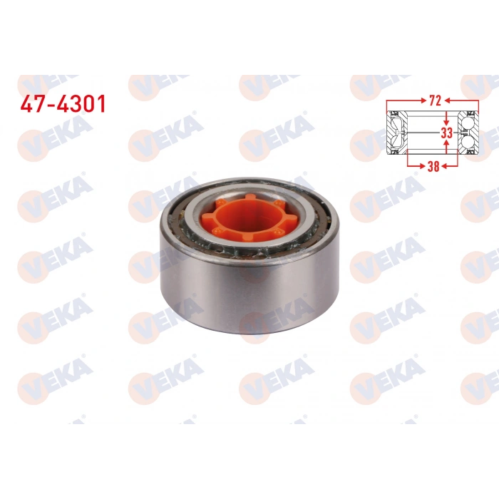 ON TEKERLEK RULMANI SOL-SAG 38X72X36/33 TOYOTA COROLLA 1.3i - 1.6i 1992-1997 / COROLLA 1.4i - 1.6i 1997-2002