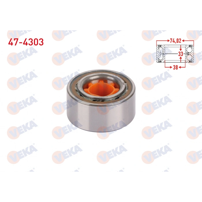 ON TEKERLEK RULMANI SOL-SAG 38X74,02X36/33 TOYOTA COROLLA 1.3 1983-1989 / CARINA I-II 1.6 - 1.8 1983-1992 / CAMRY 1.8 - 2.0 1986-1993