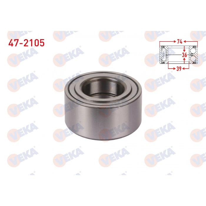 ON TEKERLEK RULMANI SOL-SAG 39X74X36/34 HYUNDAI ELANTRA 1.6i - 1.8i - 2.0 - 2.0 CRDI 2001-2007/ MATRIX 1.5 CRDI -1.6 2001-2010/ KIA CERATO 1.6 CRDI - 1.6 2004-2012