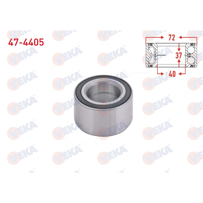 ON TEKERLEK RULMANI SOL-SAG 40X72X37 POLO 1.4-1.6 16v 1999-2001/CADDY II 1.6-1.9 TDI 1995-2004/PASSAT 1.6-1.8-1.9 TD 1988-1997/JETTA II 1.6-1.6 TDI 1982-1992/GOLF III 1.4-1.6-1.9 TDI 1991-1999