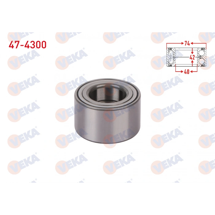 ON TEKERLEK RULMANI SOL-SAG 40X74X42 TOYOTA COROLLA 1.4 D-4D - 1.6i - 1.4 VVT-I - 1.6 VVT-I 2002-2007 / AVENSIS 1.6i - 2.0i - 2.0 VVT-I 1997-2003 / COROLLA 1.4i 1997-2002