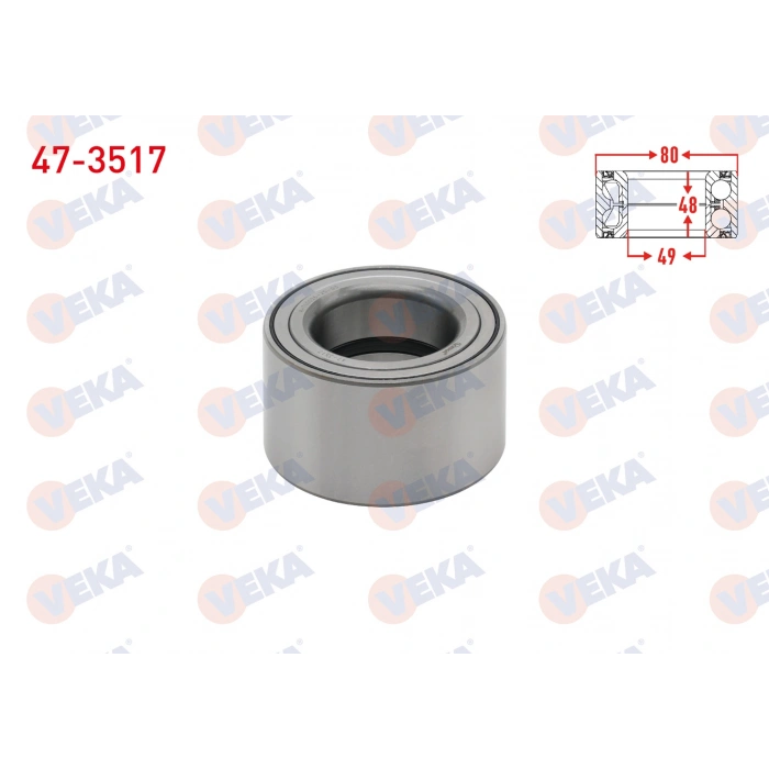 ON TEKERLEK RULMANI SOL-SAG 49X84X48 MASTER II 98-10/ MOVANO A 01-10/ TRANSIT T15 94-00/ DUCATO 02-06/ DAILY III 99-06/ LT35 96-06/ SPRINTER 96-06