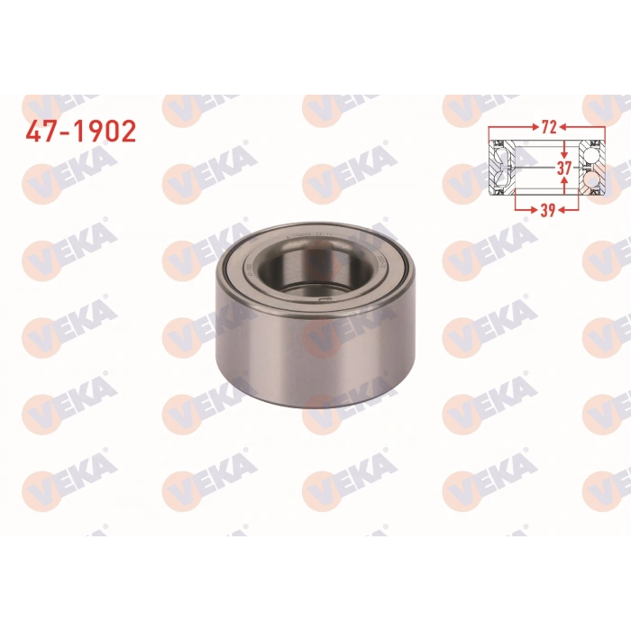 ON TEKERLEK RULMANI SOL-SAG ABS OKUYUCULU 39X72X37 TRANSIT COURIER 1.5-1.6 TDCI 2014- / FIESTA VI 1.25i -1.4i-1.4 TDCI-1.6 TDCI 2008-2012 / FIESTA VI 1.0 EcoBoost 2013- / MAZDA 2 1.5i 2007-2015