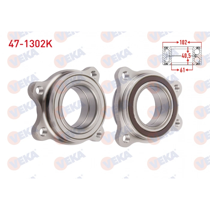 ON TEKERLEK RULMANI SOL-SAG ABS OKUYUCULU 4 BJN 61X102X40,5 AUDI A4 1.4 TFSI - 2.0 TFSI - 2.0 TDI 2015-