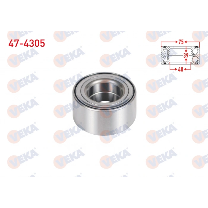 ON TEKERLEK RULMANI SOL-SAG ABS OKUYUCULU 40X75X39 TOYOTA YARIS 1.33 VVT-I - 1.4 D-4D 2006-2010/ YARIS 1.33 - 1.5 HYBRID 2011-