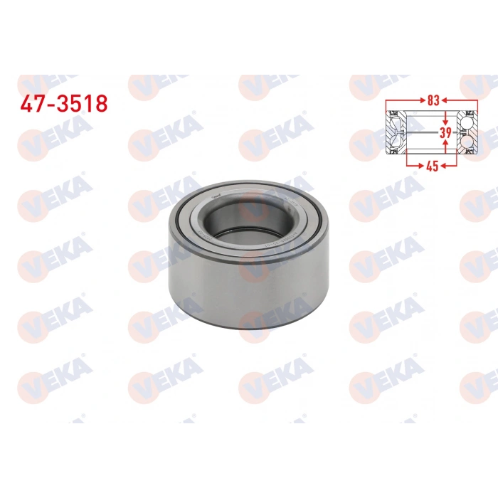 ON TEKERLEK RULMANI SOL-SAG ABS OKUYUCULU 45X83X39 RENAULT KANGOO 1.5 DCI 2008- / LAGUNA III 1.5 DCI - 1.6i 16v - 2.0i 16v - 2.0 DCI 2007-