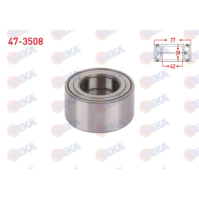 ON TEKERLEK RULMANI SOL-SAG ABSLI 42X77X39 RENAULT CLIO III 1.5 DCI-1.6i 16v 05-12 / MEGANE II 1.5 DCI 02-08 / SCENIC II 1.5 DCI-1.6i 16v 03-09/ DACIA DOKKER 1.5 DCI-1.6 12-/ LODGY 1.5 DCI-1.6 12-