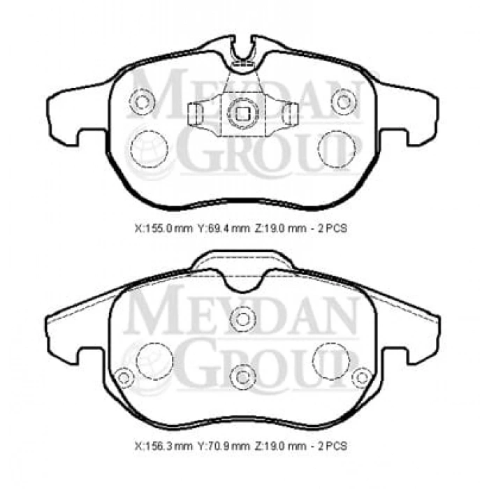 OPEL ASTRA- H- SD/HB- 04/14; ÖN FREN BALATASI 2,0 (KABLOSUZ)DİSK(155X69,4X19/15;6,3X70,9X19)(BRAMAX)