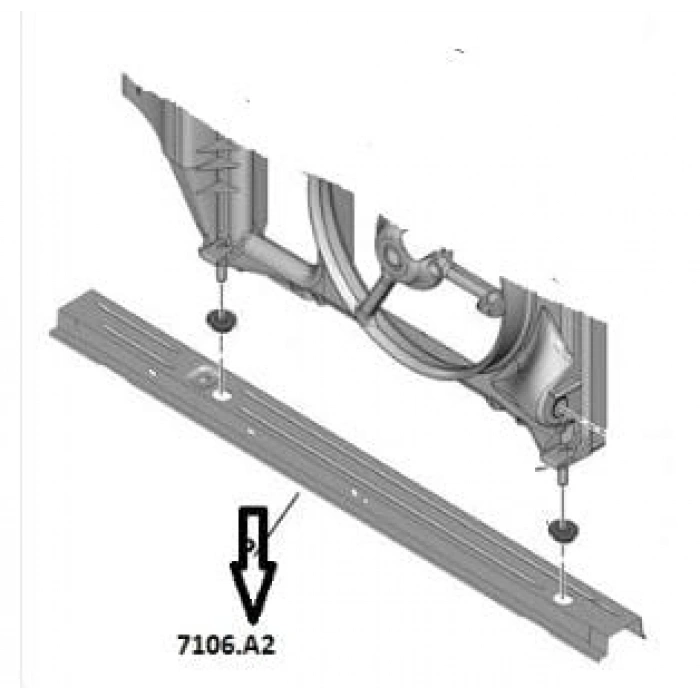 PEUGEOT 206- HB- 99/09; MOTOR BEŞİĞİ SACI (BEŞİK)(RADYATÖR ALT TRAVERSİ) (EAGLE BODY)