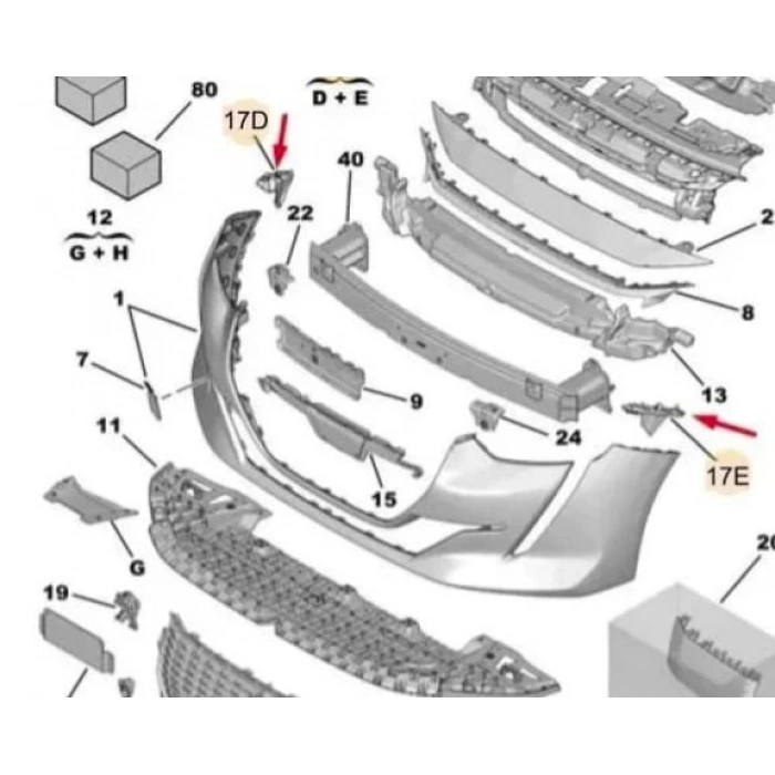 PEUGEOT 208- 24/25; ÖN TAMPON BAĞLANTI BRAKETİ SET (2PARÇA)(ÜST KÖŞE BRAKETİ) (TW)