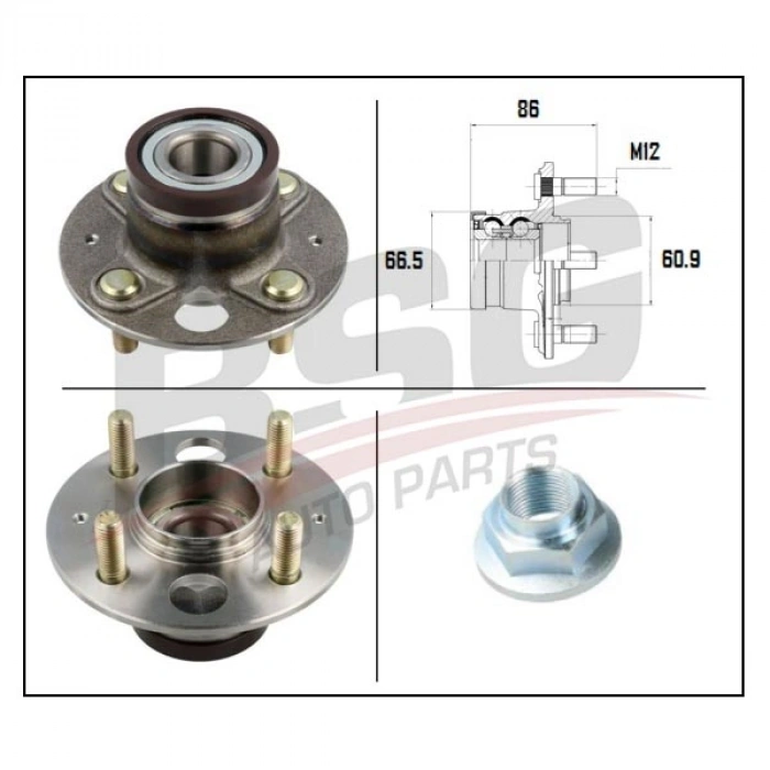 PORYA ARKA RULMANLI : ABS`LI : DISK FREN JAZZ (GD) : CITY (GE) 06-08 1.4 04-08