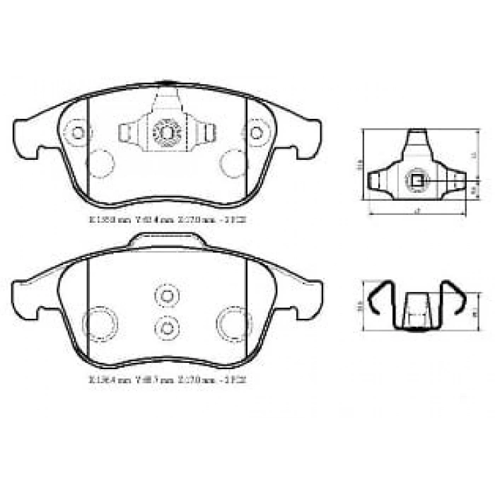 RENAULT LAGUNA- 06/08; ÖN FREN BALATASI (KABLOSUZ)(DİSK) (156,50X68,5X18/155,20X63,20X18)(BRAMAX