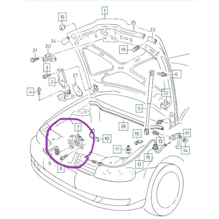 SEAT TOLEDO LEON - 99/05; KAPUT DIŞ AÇMA MANDALI