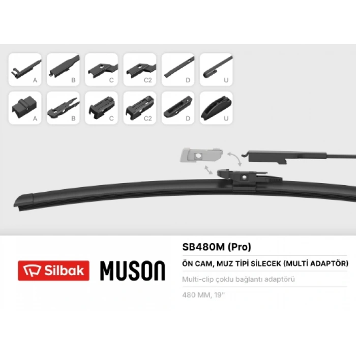 SILECEK SÜPÜRGESI ÖN MUZ TIP 480 MM MULTI APARATLI (ADET) FOCUS/C-MAX BM BM