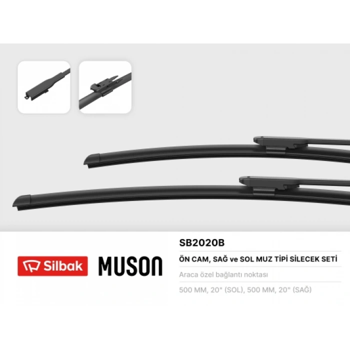 SILECEK SÜPÜRGESI ÖN TAKIM 500 / 500 MM E81-E82-E87-E87 LCI-E88 BM 05-11