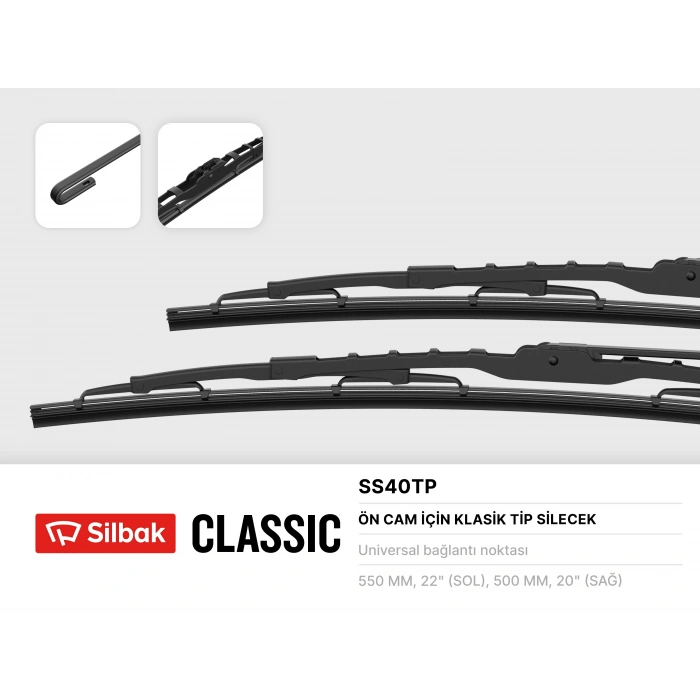 SILECEK SÜPÜRGESI ÖN TAKIM 550 / 500 mm CONNECT/SANTAFE BM 02-