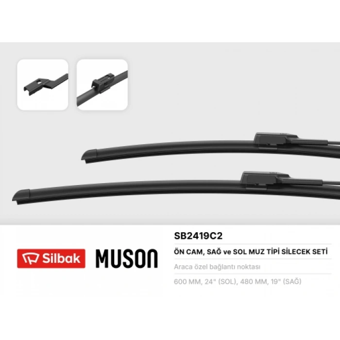 SILECEK SÜPÜRGESI ÖN TAKIM 600 / 480 MM GOLF6-JETTA-PASSAT BM 10-