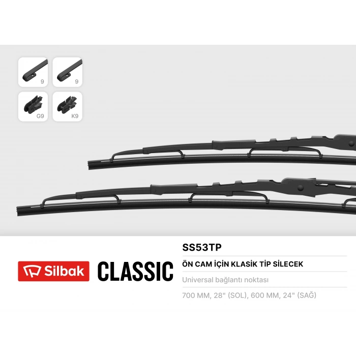 SILECEK SÜPÜRGESI ÖN TAKIM 600 / 700 MM TRANSIT V-184/V-347 BM 01-