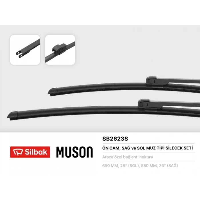 SILECEK SÜPÜRGESI ÖN TAKIM 61619070579 --- ( 650 / 525 MM ) E39 BM 96-03
