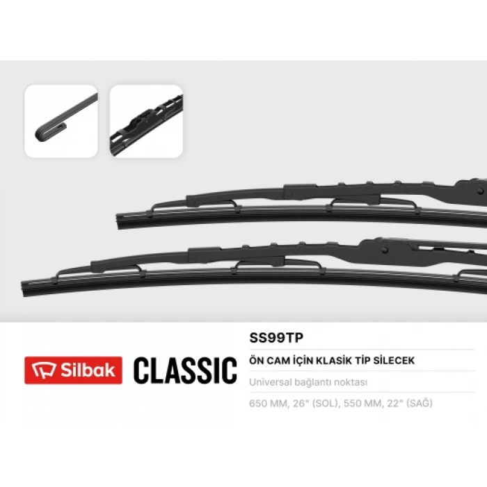 SILECEK SÜPÜRGESI ÖN TAKIM 650 / 550 MM TRANSIT V-348 BM 11-14