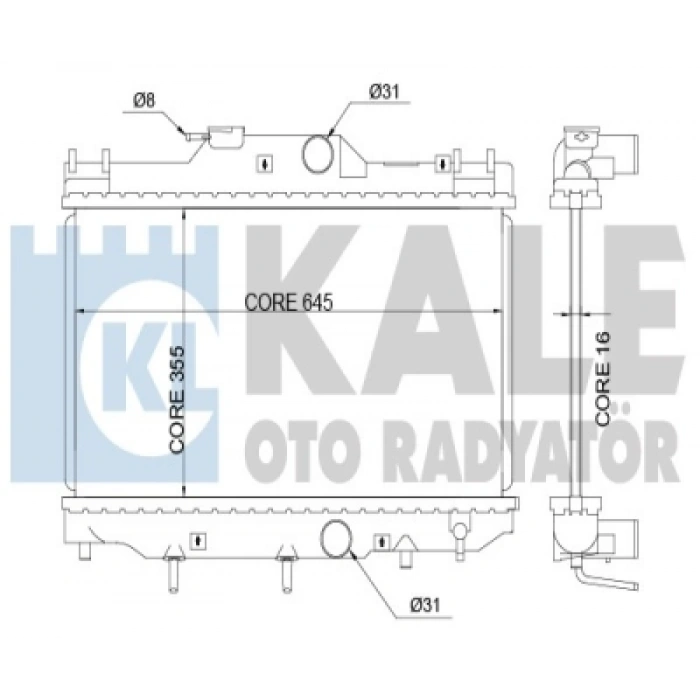 SU RADYATÖRÜ 349X628X26 COROLLA (E11) 1.6 00-01