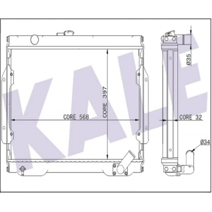 SU RADYATÖRÜ 397X568X32 L200 (K14) 2.5 D 87-98