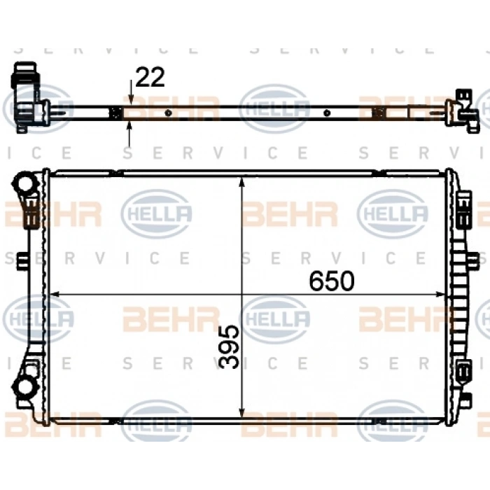 SU RADYATÖRÜ 650x395x22 mm GOLF7-PASSAT-A3-LEON-OCTAVIA CJZB-CYVA-CJZA-CYVB-CPVA-CPTA-CHPA-CLHA-CLHB-CRKA-CRKB 1,2 TSI-1,4 TSI-1,6 TDI 13-