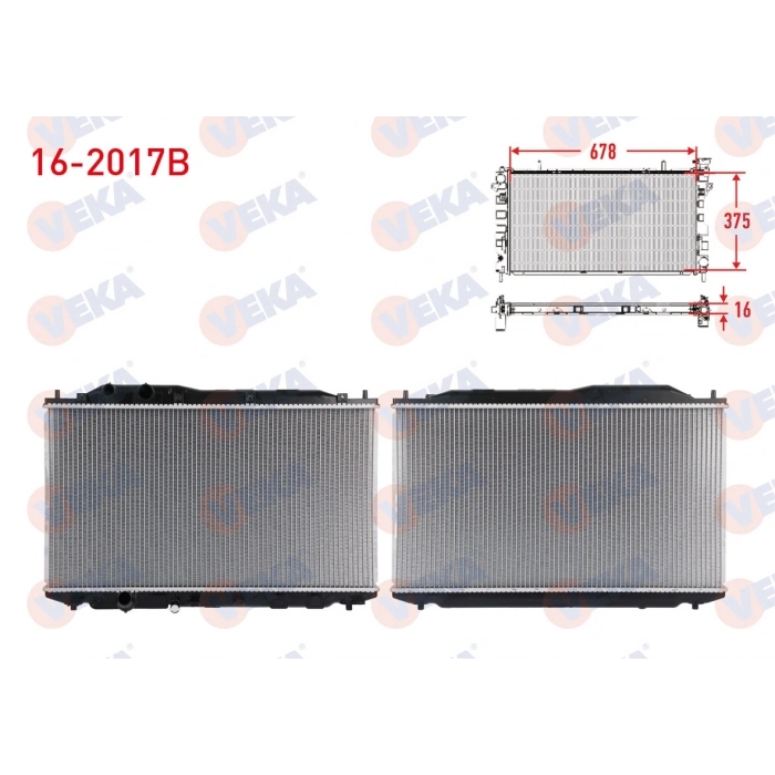 SU RADYATORU (ALT BORU KELEPCELI) BRAZING KALINLIK 26mm HONDA CIVIC VIII 1.6 M-T AC+/- 2005-2012