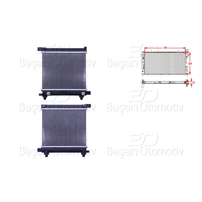 SU RADYATORU BRAZING AT 290X348X36 MERCEDES-BENZ BENZ 190 W201 2.0 E1.8 E2.0 W124 200 1982 >
