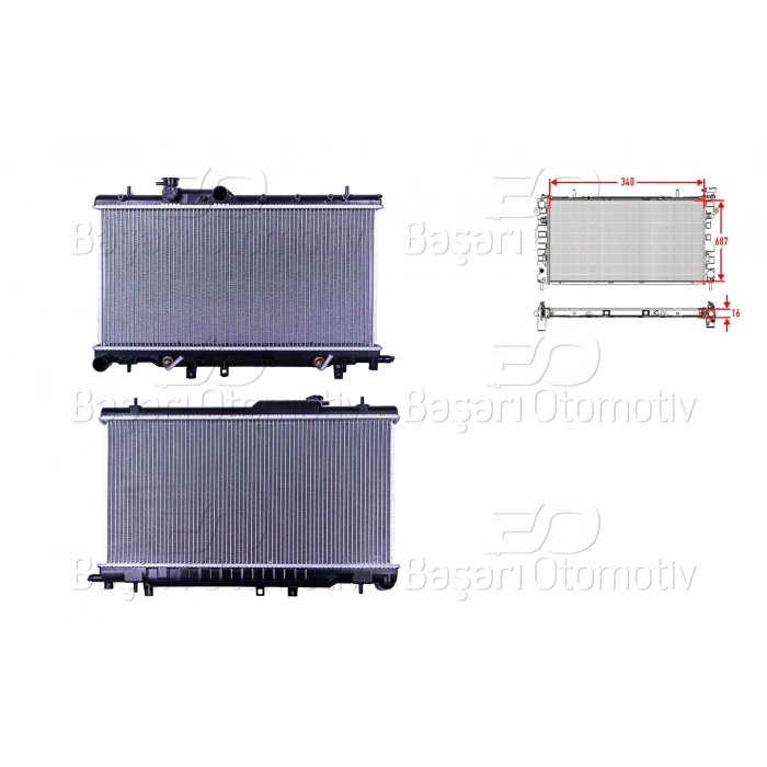 SU RADYATORU BRAZING AT 340X687X16 SUBARU IMPREZA 2.0 TURBO 01>