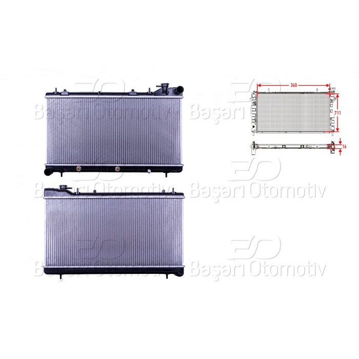 SU RADYATORU BRAZING AT 340X711X16 SUBARU IMPREZA 1.6. 1.8. 2.0 93-98