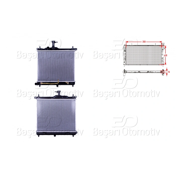 SU RADYATORU BRAZING AT 350X428X16 MM HYUNDAI I10 1.1 12V 09>