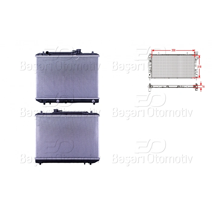 SU RADYATORU BRAZING AT 350X518X16 SUZUKI BALENO (EG) 1.3-16 95-02