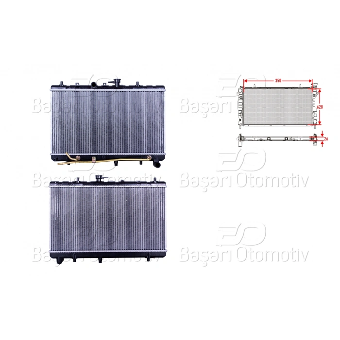 SU RADYATORU BRAZING AT 350X628X16 KIA RIO 1.3. 1.5 03-05