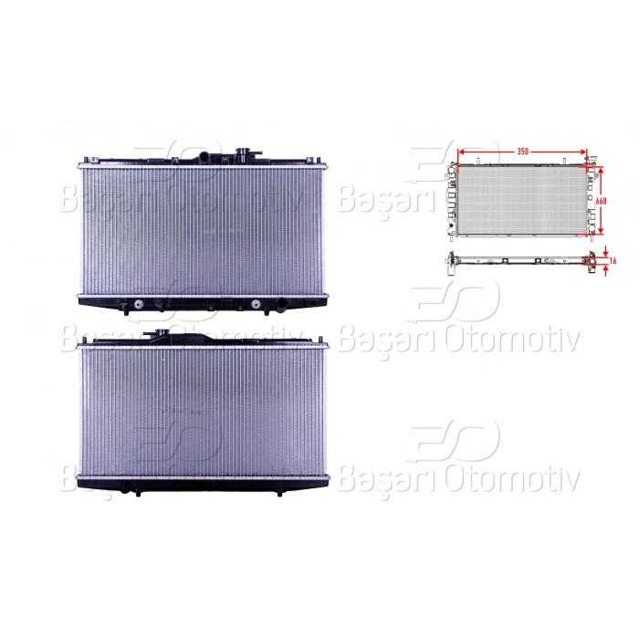 SU RADYATORU BRAZING AT 350X668X16 HONDA ACCORD 6 (CH) 1.6-1.8-2.0-2.2 98-03