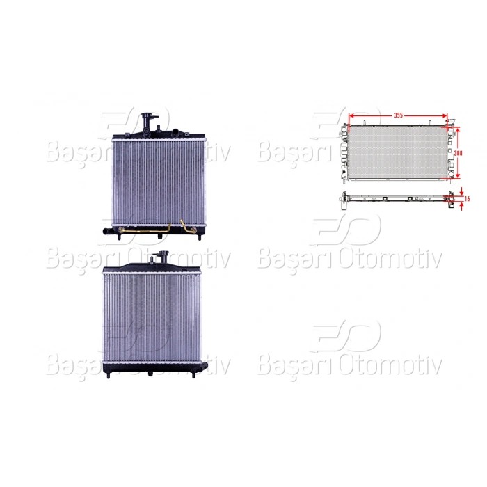 SU RADYATORU BRAZING AT 355X388X16 KIA PICANTO 1.1 BENZINLI 07-09